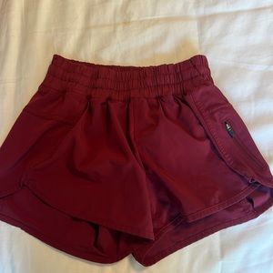 Red lulu lemon shorts